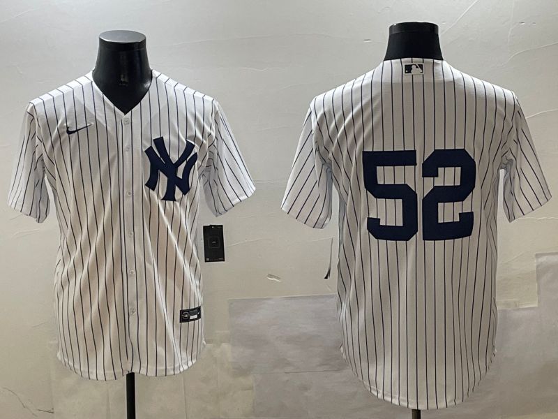 Men New York Yankees 52 No Name White Stripe Game 2025 Nike MLB Jersey style 5